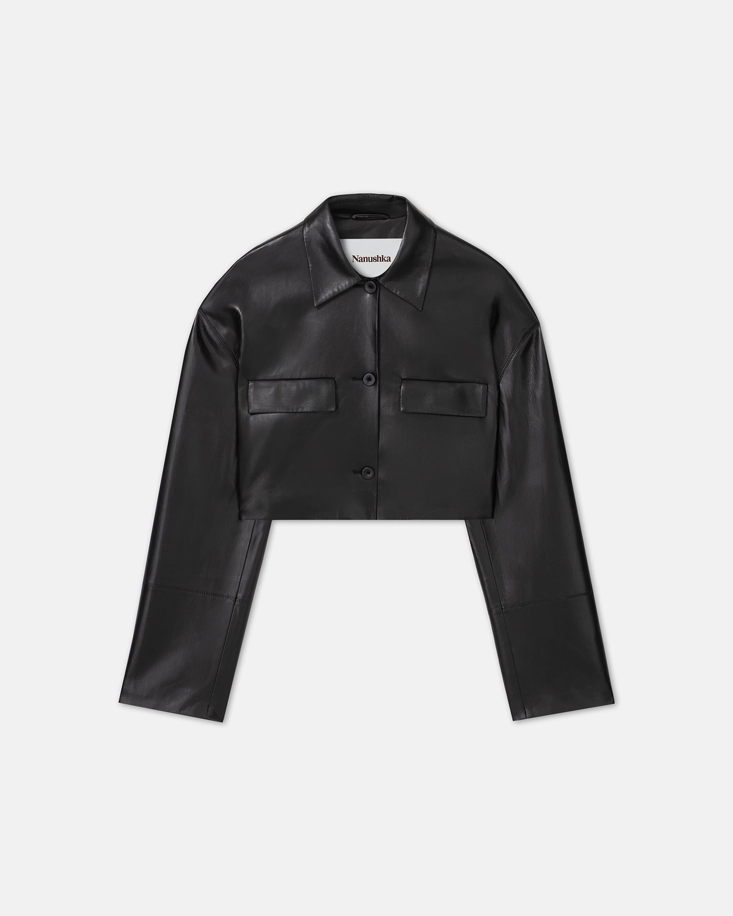 Holleen - Cropped Okobor™ Alt-Leather Shirt - Black