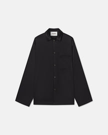 Jelmer - Long-Sleeve Slip-Satin Shirt - Black