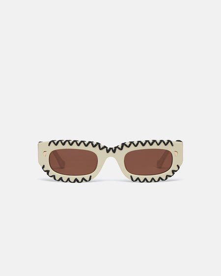 Kadee-Crochet - Crocheted D-Frame Sunglasses - Cream