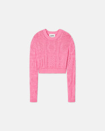 Lyssa - Cable-Knit Cotton-Blend Sweater - Pink