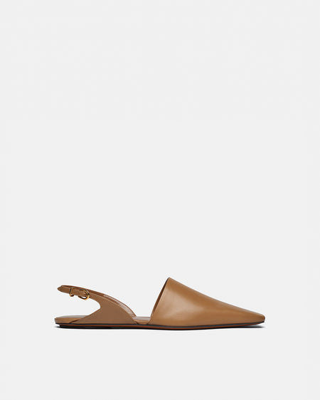 Maimu - Leather Point-Toe Flats - Nut Brown