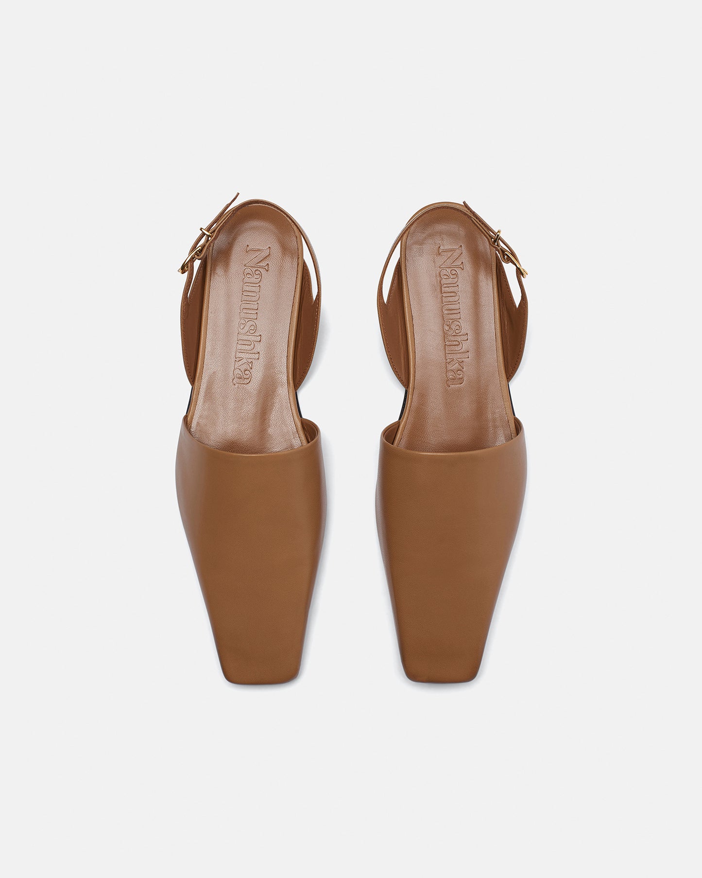 Maimu - Leather Point-Toe Flats - Nut Brown