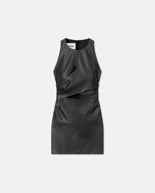 Marinke - Okobor™ Alt-Leather Dress - Black