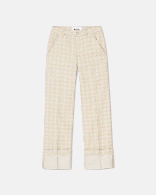 Meire - Turn Up Trousers - Natural Monogram