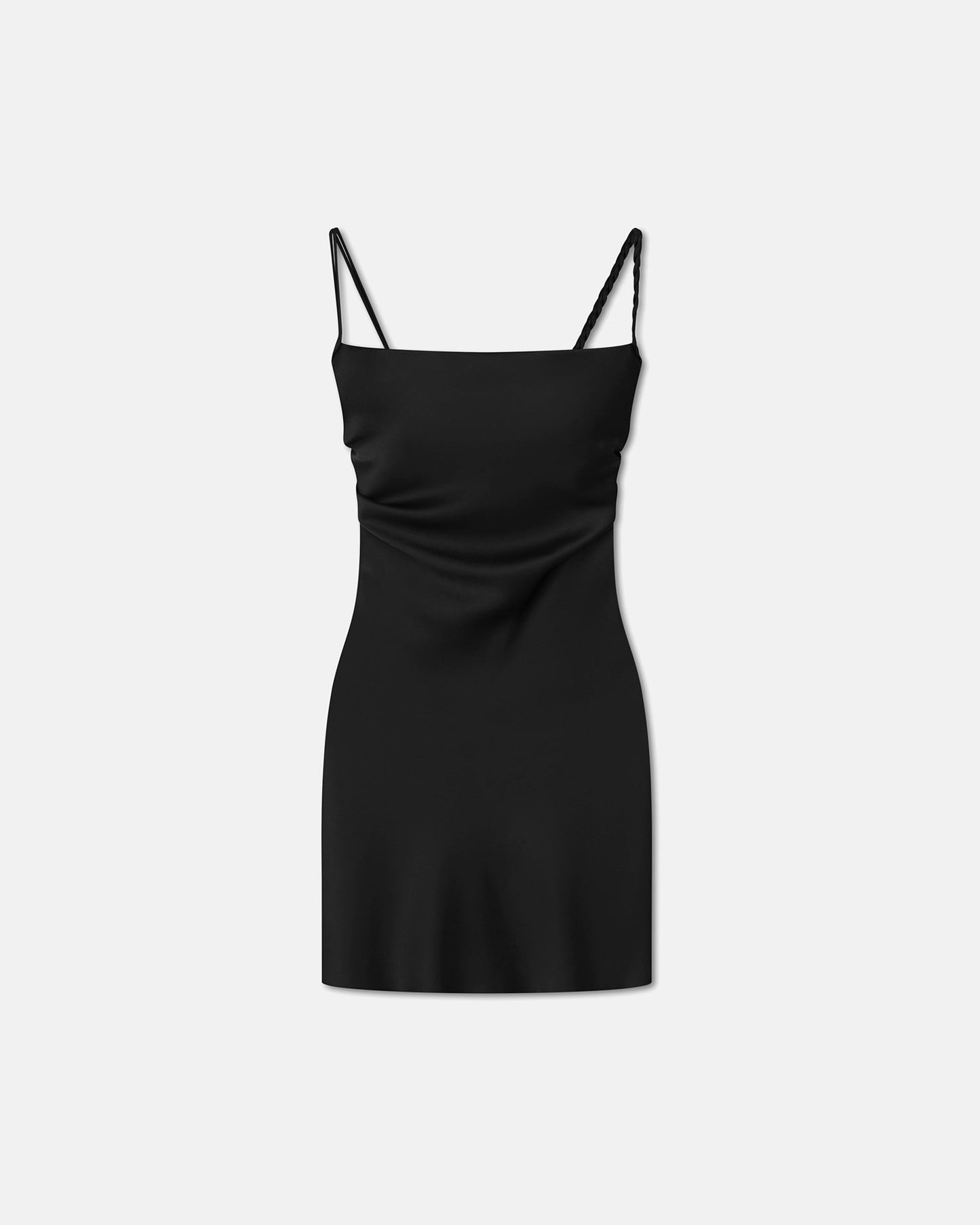 Merva - Slip Satin Mini Dress - Black