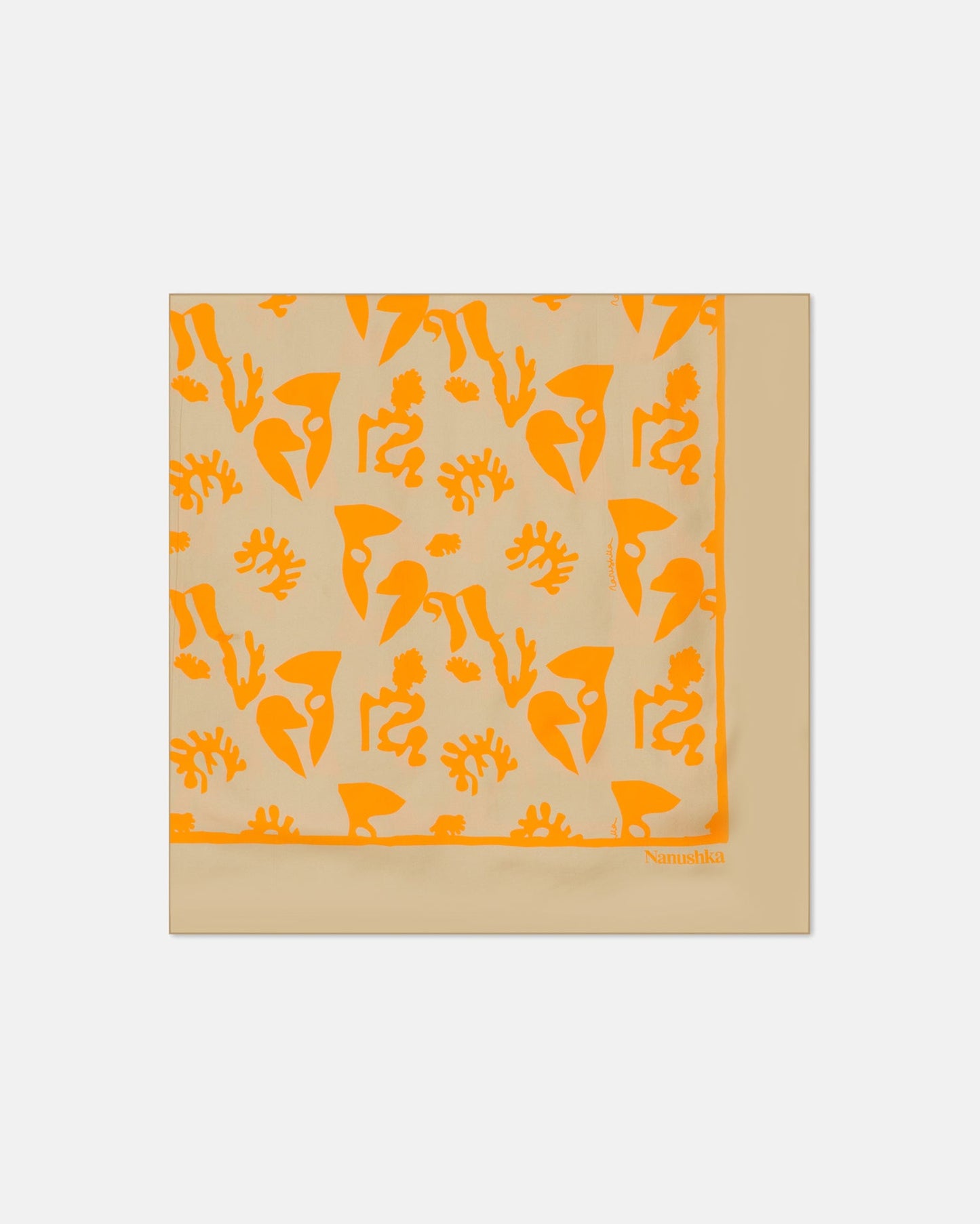 Miani - Printed Silk Scarf - Ibiza Orange