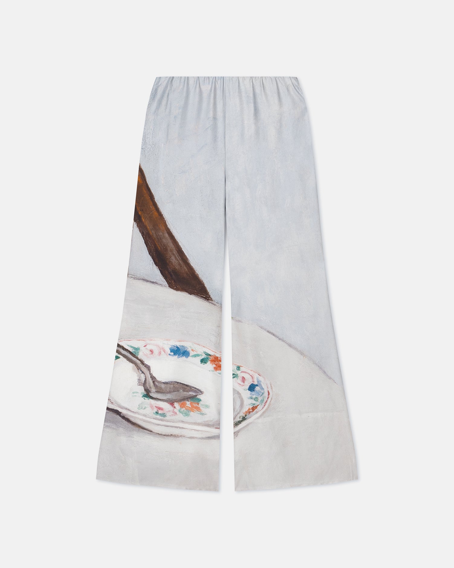 Milon - Printed Flared Silk Twill Pants - Poppyseed Cake