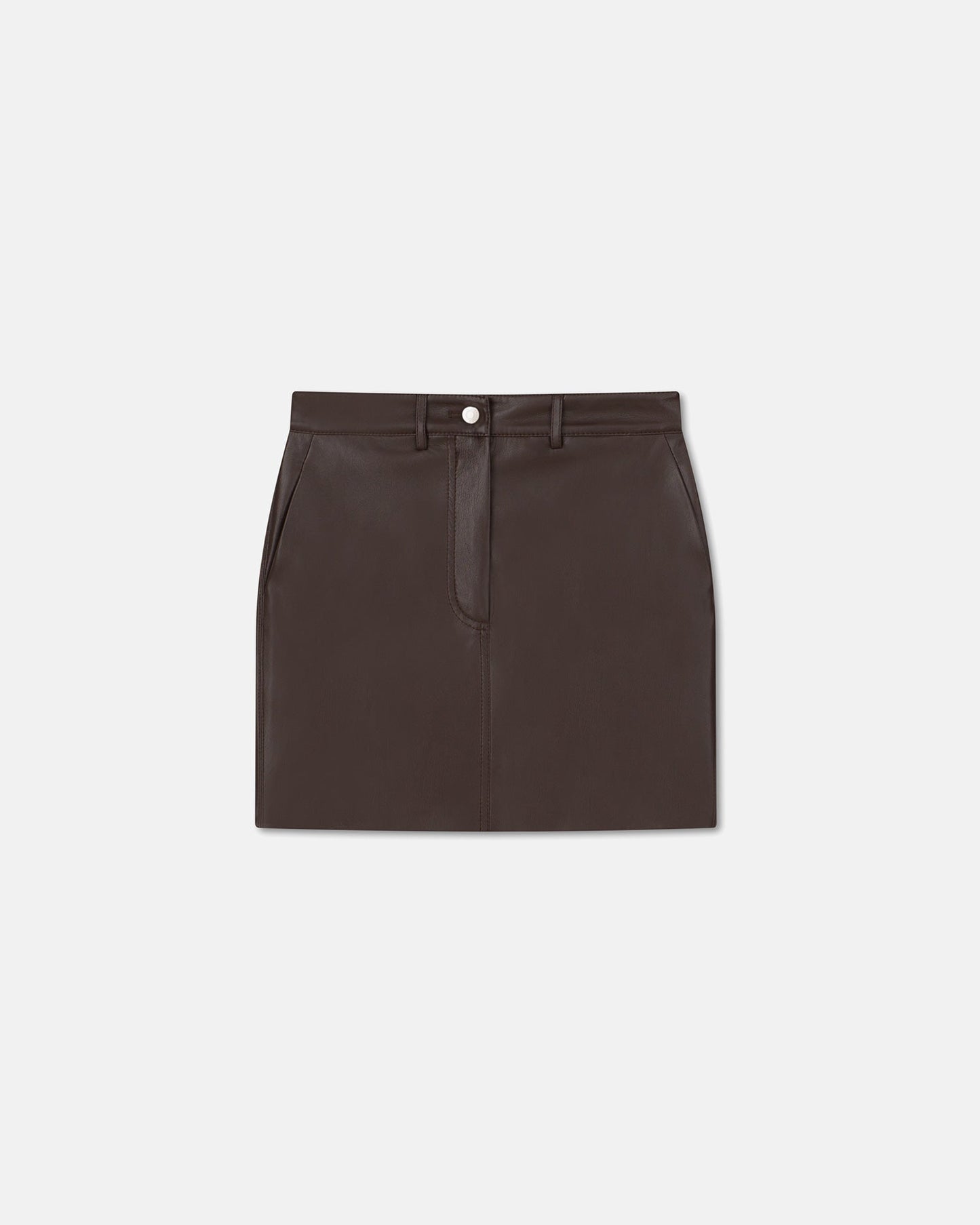 Miray - Okobor™ Alt-Leather Mini Skirt - Coffee Ground