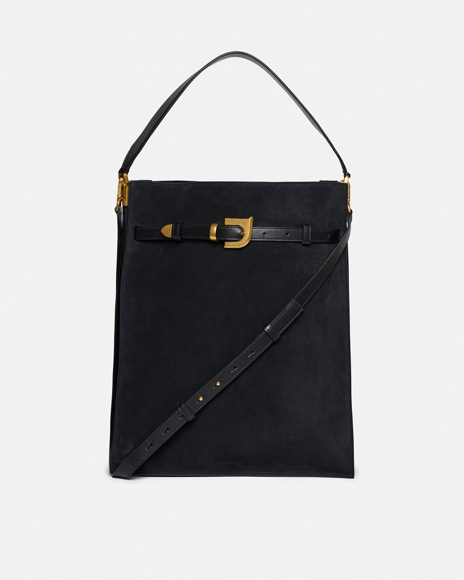 バッグ Hanaka Harmonica Maxi - Suede bag - Black – Nanushka