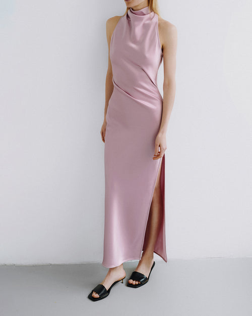 nanushka kalila satin midi dress Nanushka Kalila Draped Satin Midi Dress, $486 | NET-A-PORTER.COM