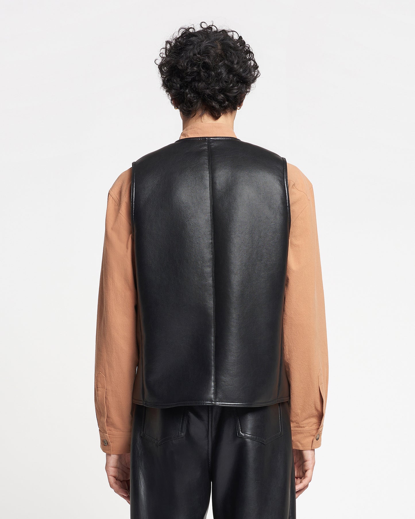 Luben - Regenerated Leather Vest - Black Brown