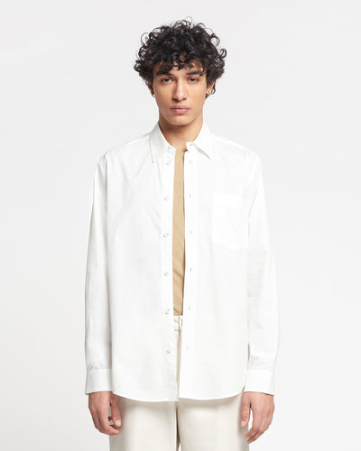 Kaleb - Light Poplin Shirt - White