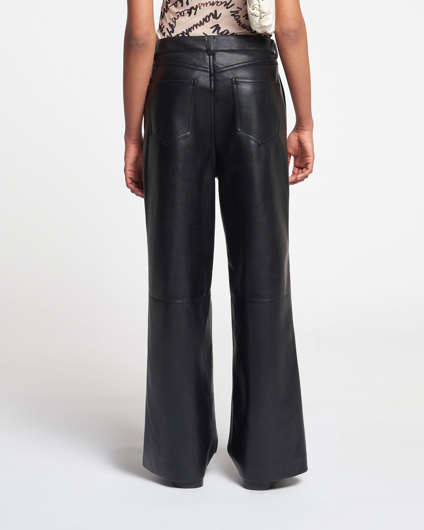 Vidia - Regenerated Leather Straight-Leg Pants - Black