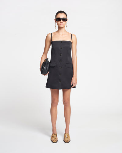 Jenthe - Tailored Tech-Satin Mini Dress - Black