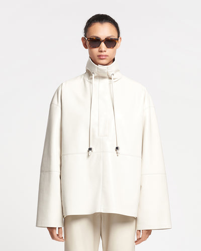 Yvette - Regenerated Leather Jacket - Crayon