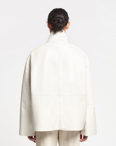 Yvette - Regenerated Leather Jacket - Crayon