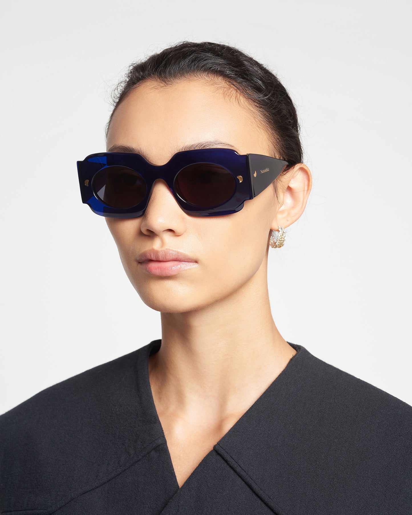 Cathi - Bio-Plastic Square-Frame Sunglasses - Navy