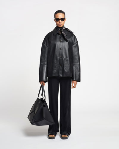 Seger - Regenerated Leather Jacket - Black