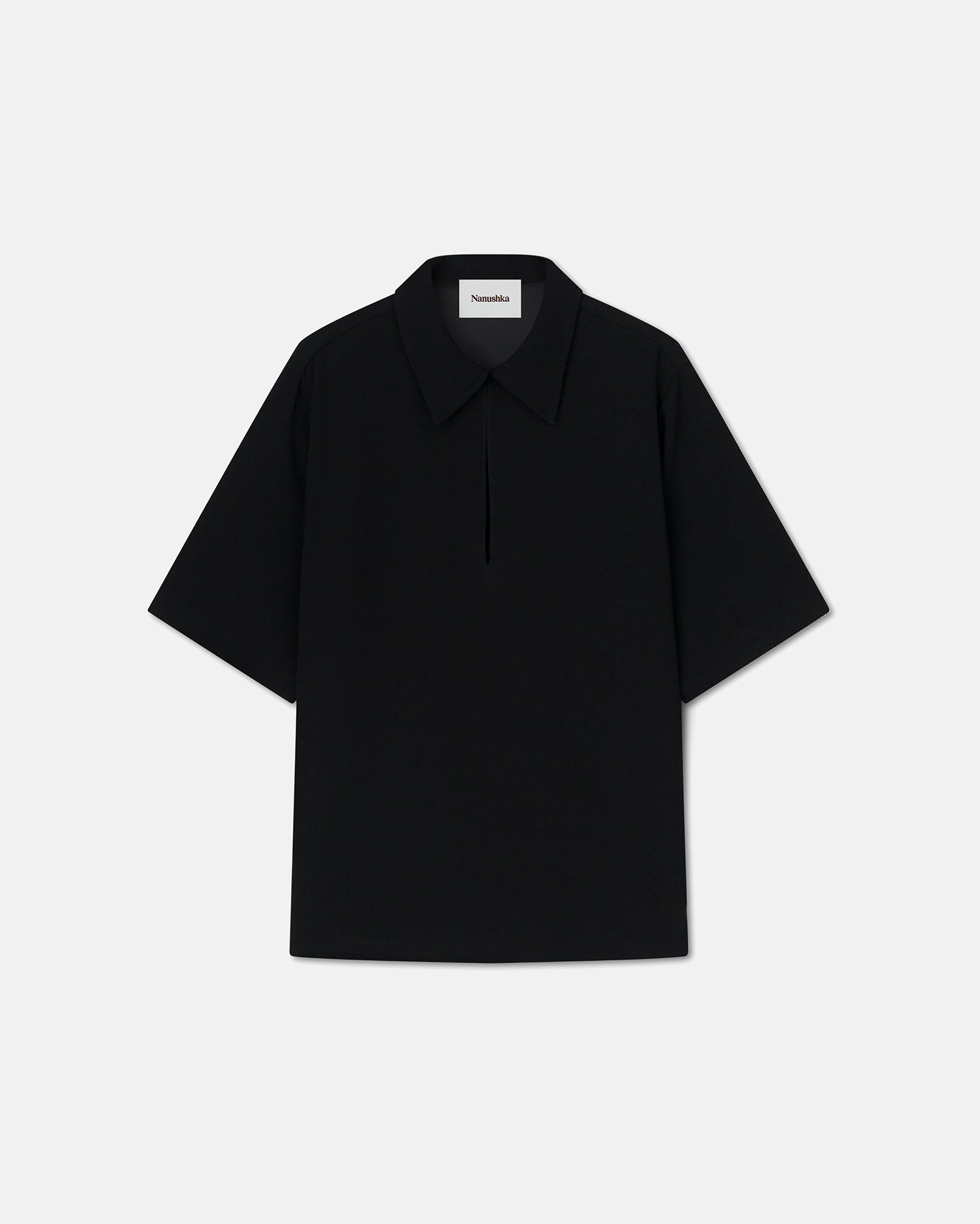 Niklas - Bouclé Crepe Shirt - Black – Nanushka