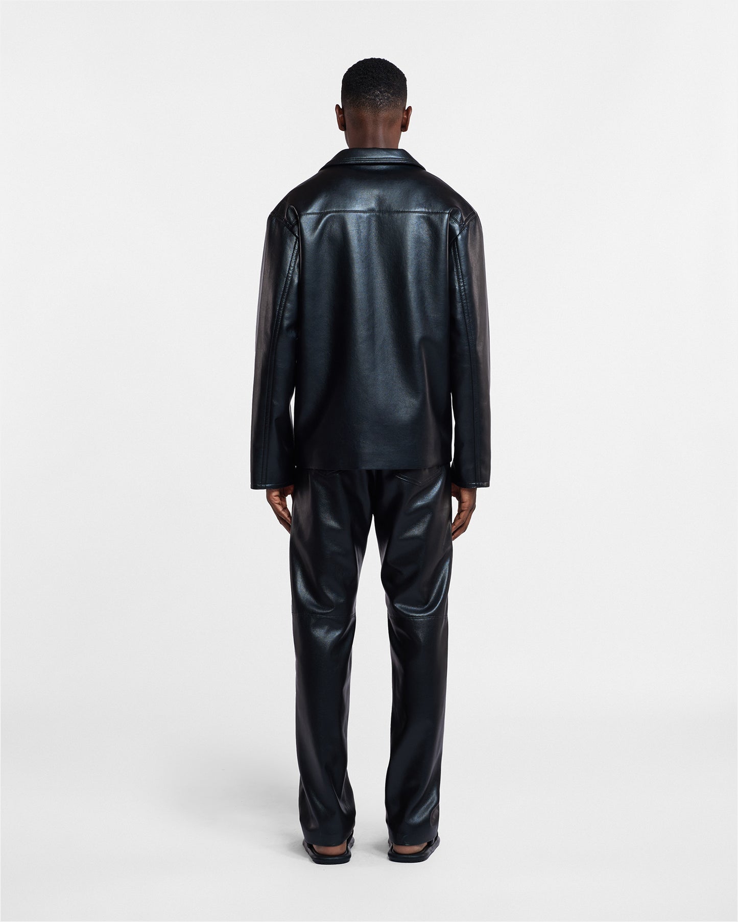 Arto - Regenerated Leather Jacket - Black