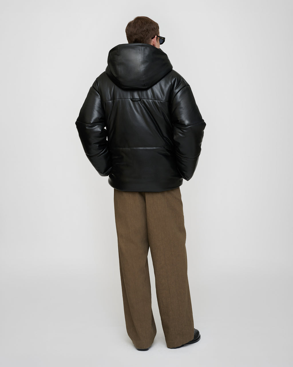 Hide Mens - Okobor™ Alt-Leather Hooded Puffer - Black