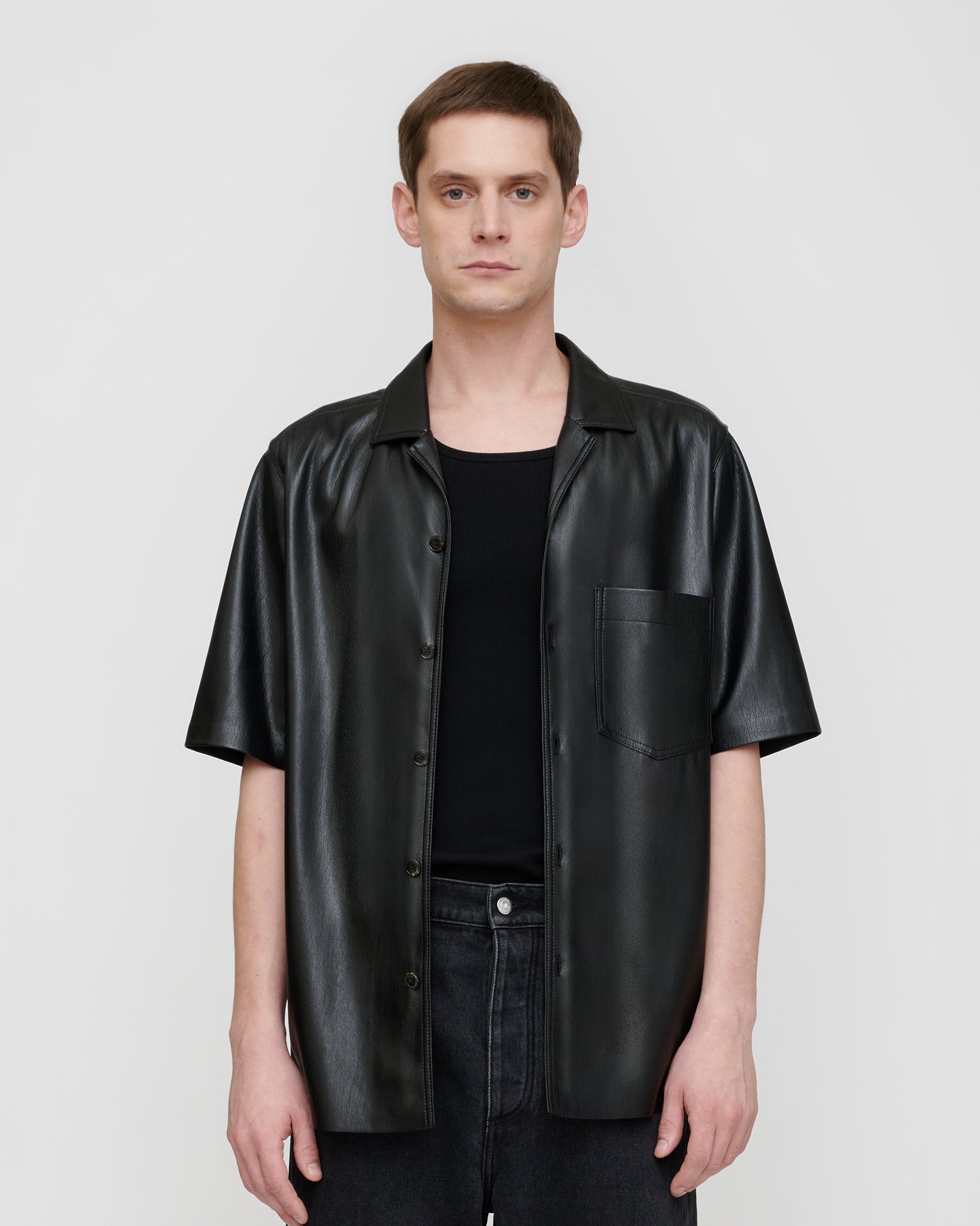 Bodil - Okobor™ Alt-Leather Shirt - Black
