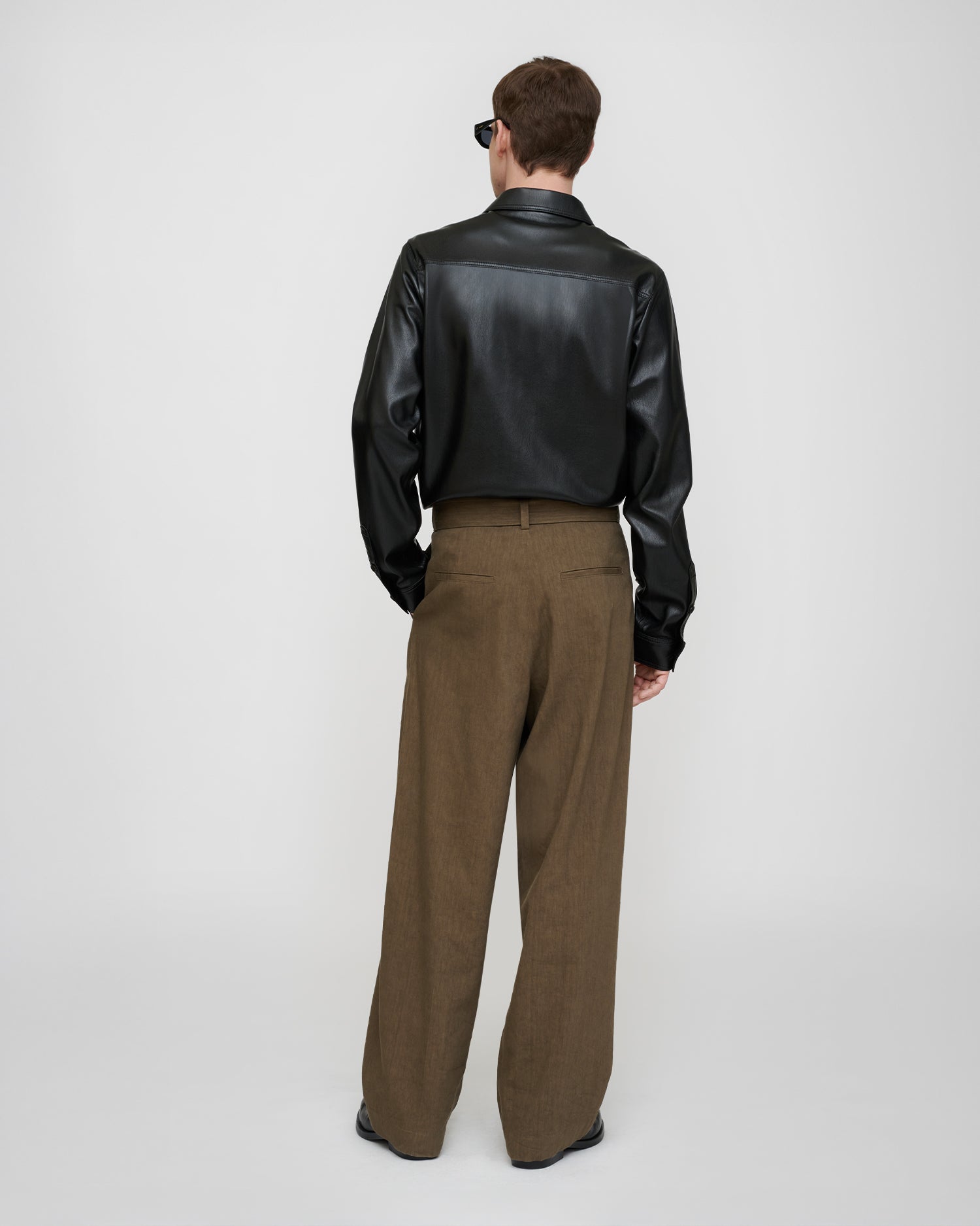 Duco - Okobor™ Alt-Leather Long Sleeve Shirt - Black – Nanushka