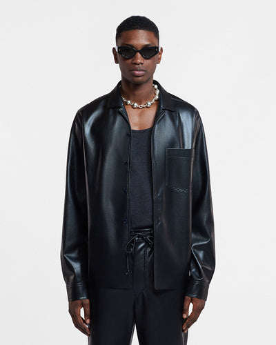 Duco - Okobor™ Alt-Leather Long Sleeve Shirt - Black