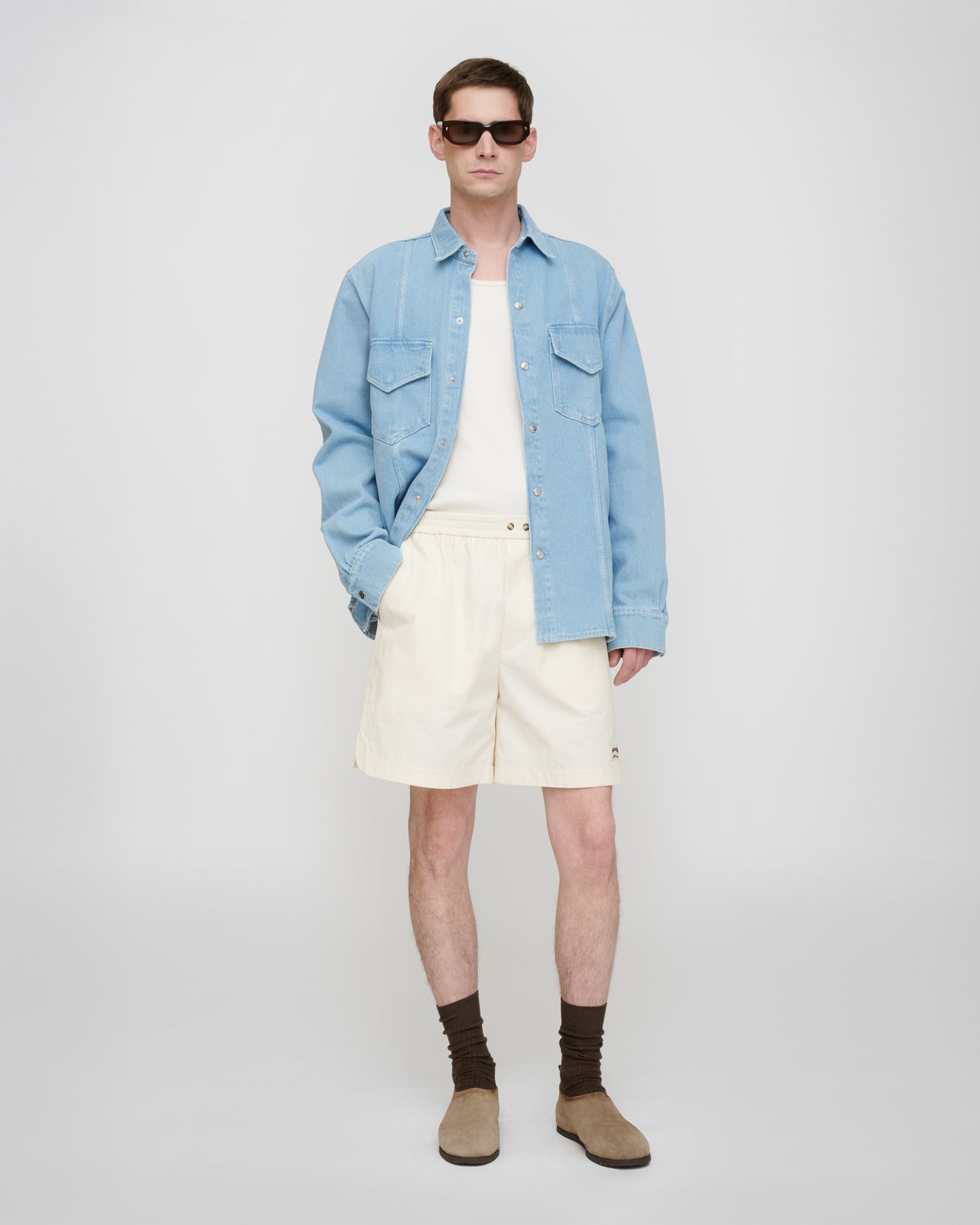 Tristo - Patch Pocket Denim Overshirt - Eco Light Wash
