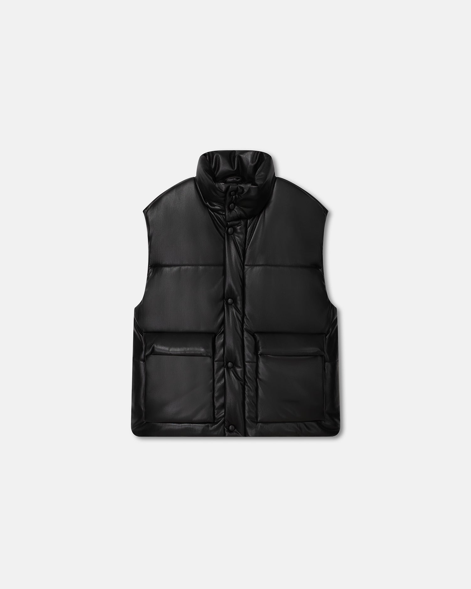 Jovan Okobor™ Alt-Leather Gilet Black – Nanushka1