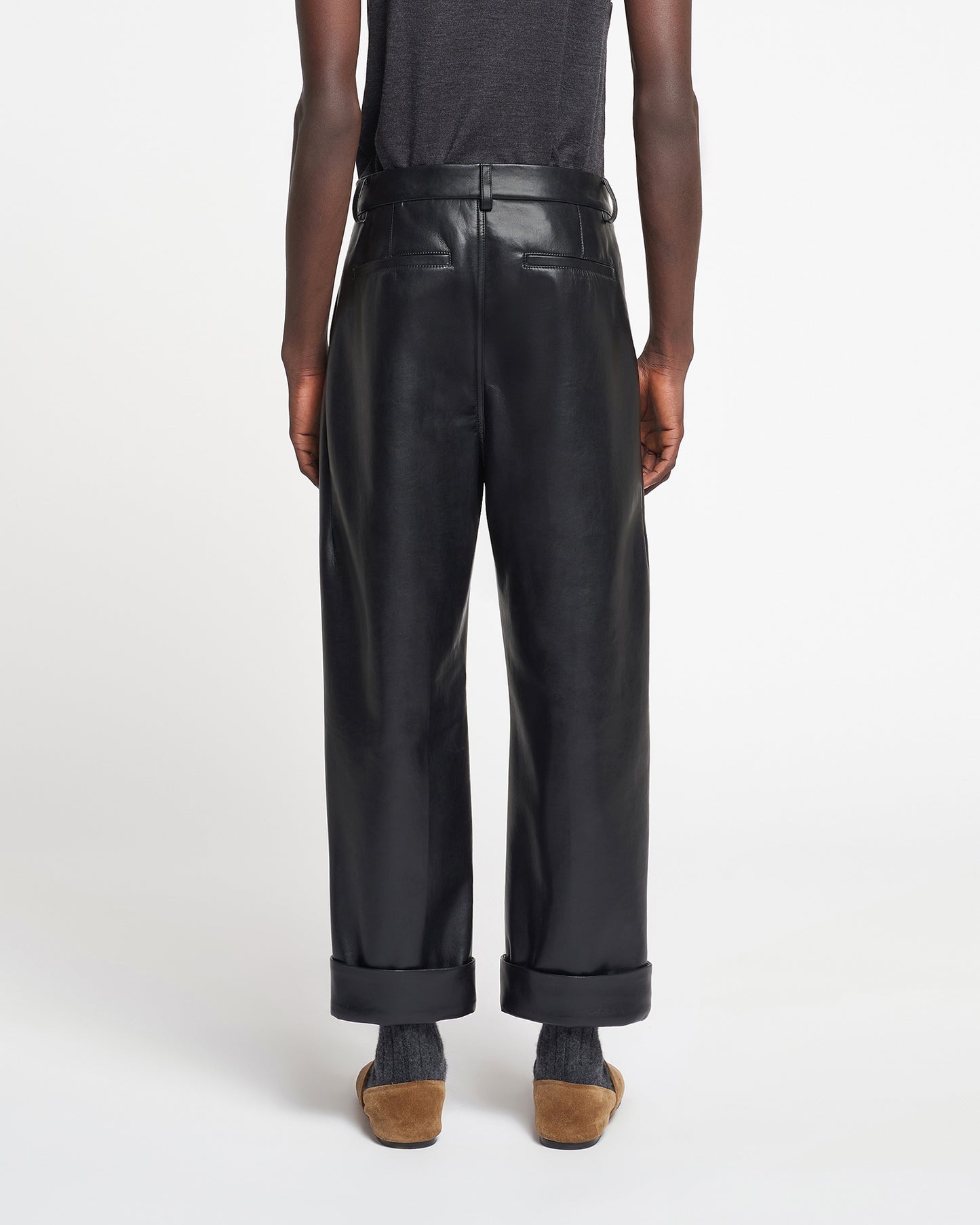 Zayden - Regenerated Leather Tapered Pants - Black