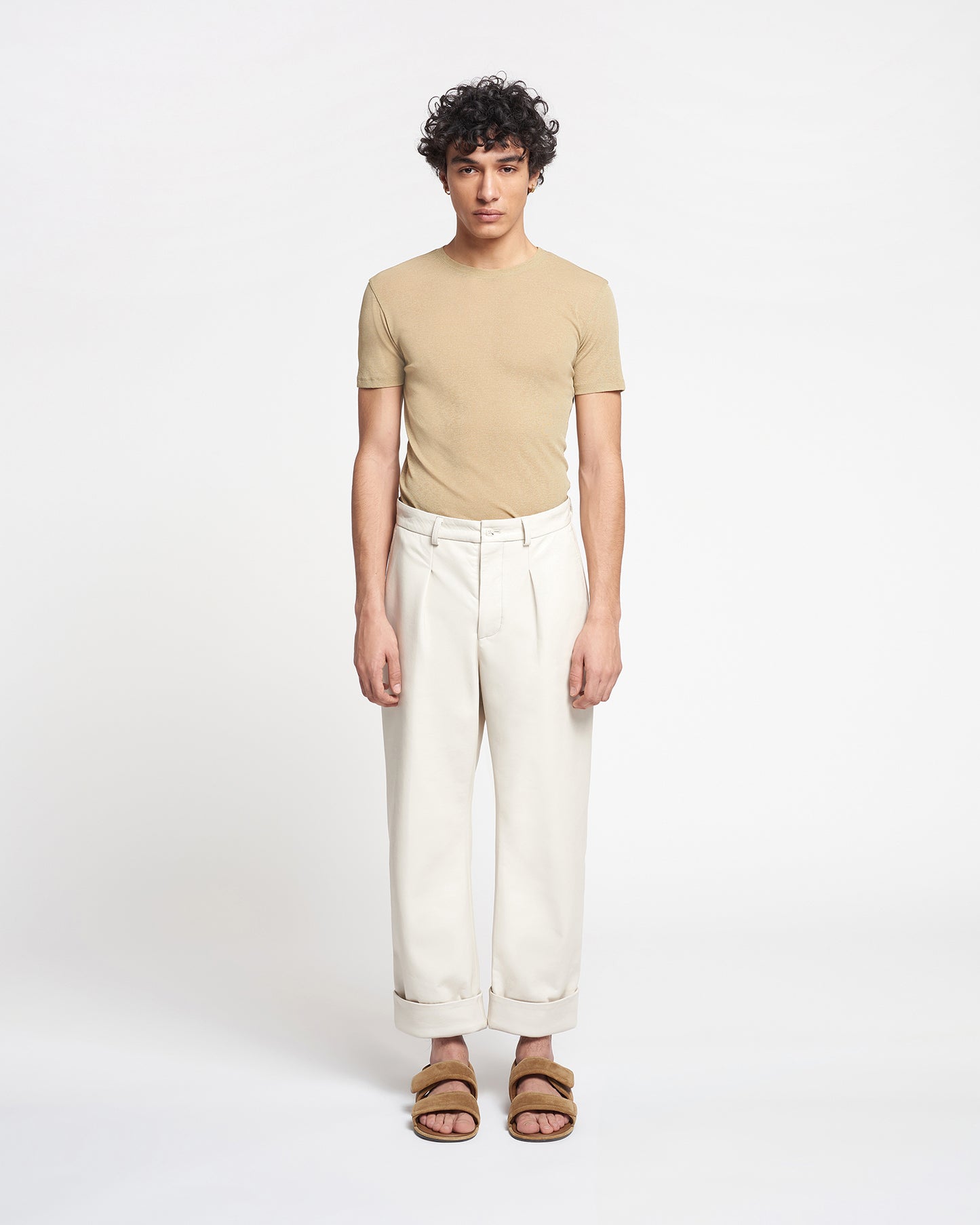 Zayden - Regenerated Leather Tapered Pants - Crayon