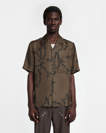 Bodil - Printed Silk-Twill Shirt - Khaki