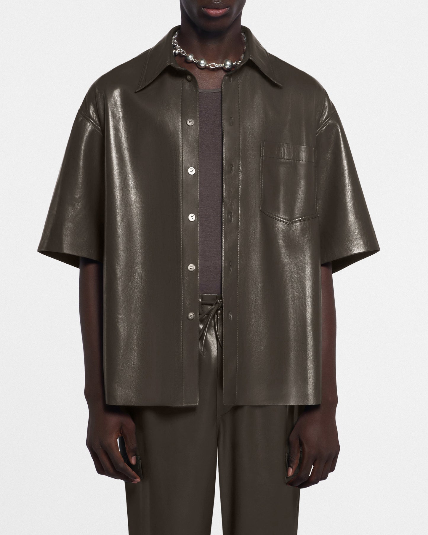 Casmir - Okobor™ Alt-Leather Shirt - Soil