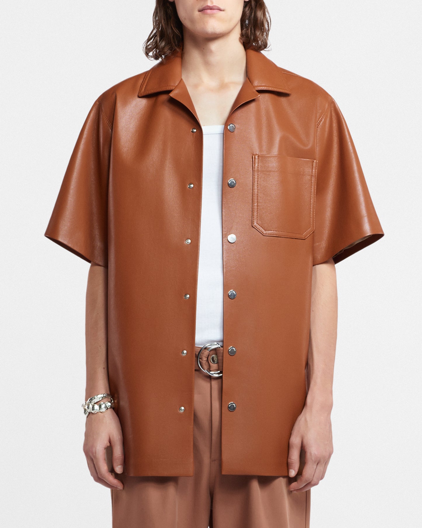 Carrick - Regenerated Leather Shirt - Tan