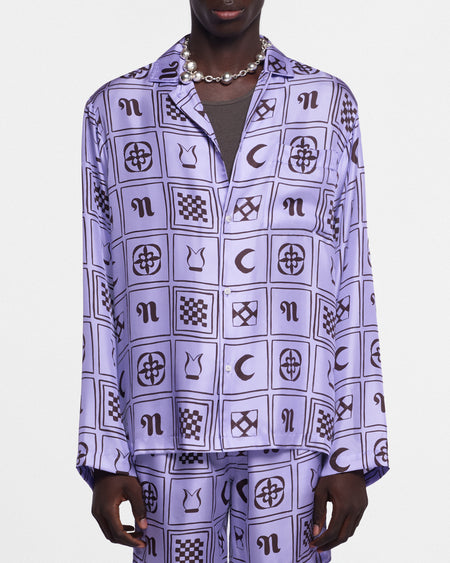 Jelmer - Long-Sleeve Silk-Twill Shirt - Kopjafa Lilac