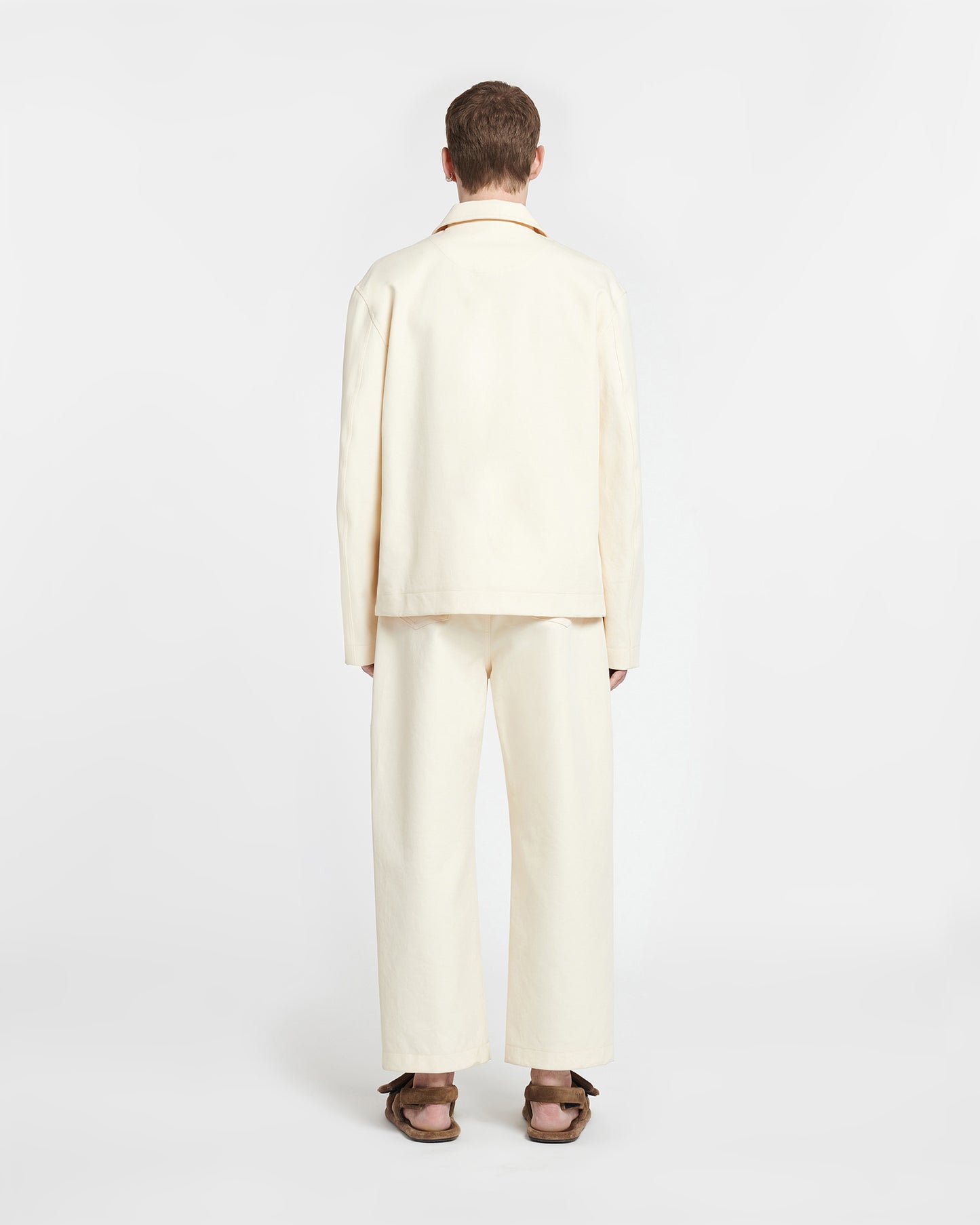 Ferre - Belted Structured Twill Pants - Creme