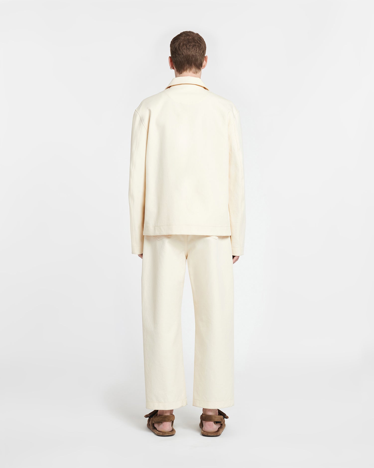 Ferre - Structured Twill Pants - Creme – Nanushka