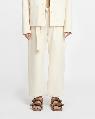 Ferre - Structured Twill Pants - Creme