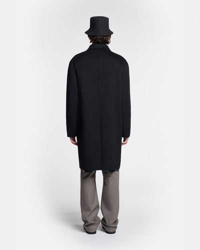 Janno - Double Wool Silk Coat - Black