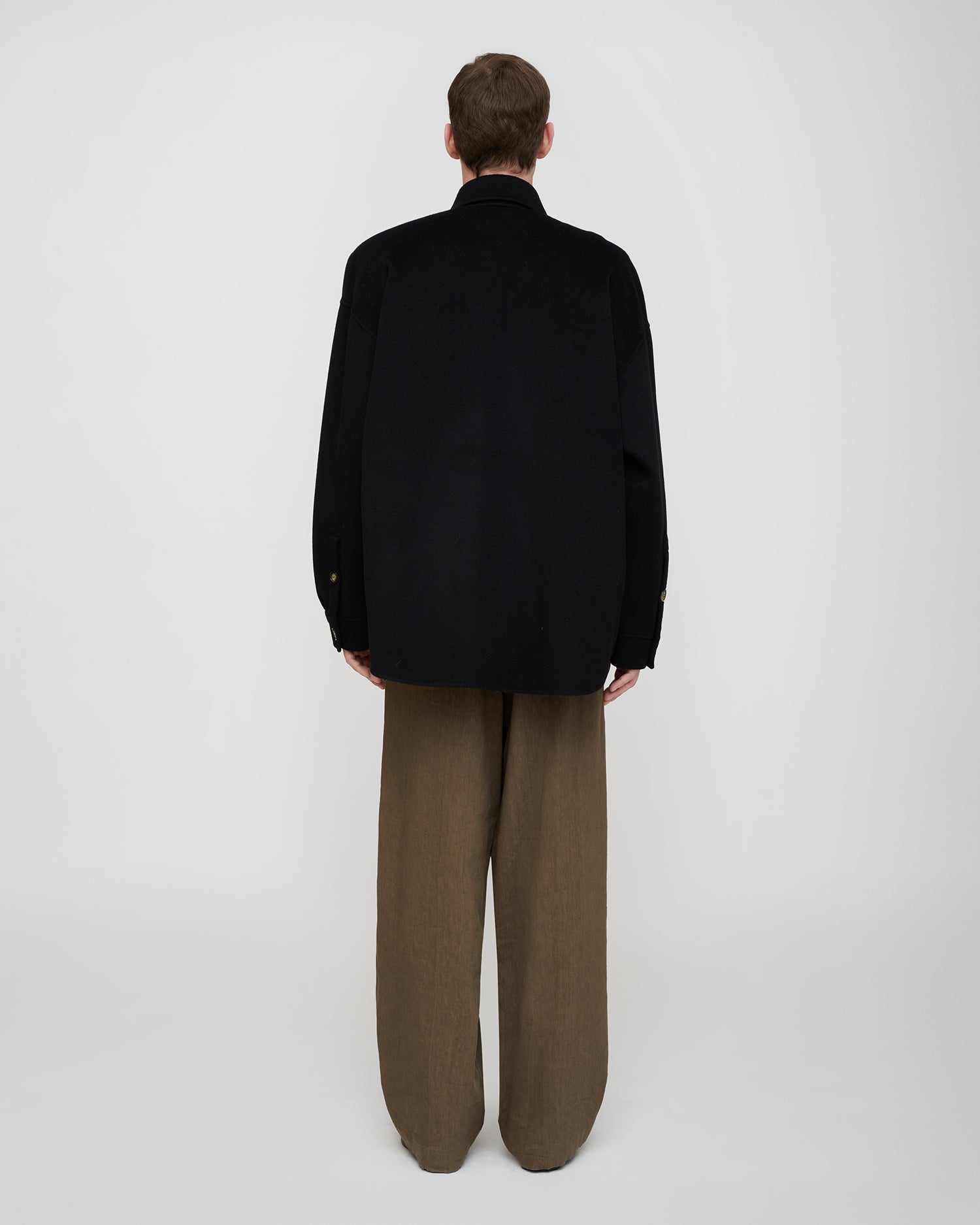 Martin - Double Wool And Silk Blend Overshirt - Black