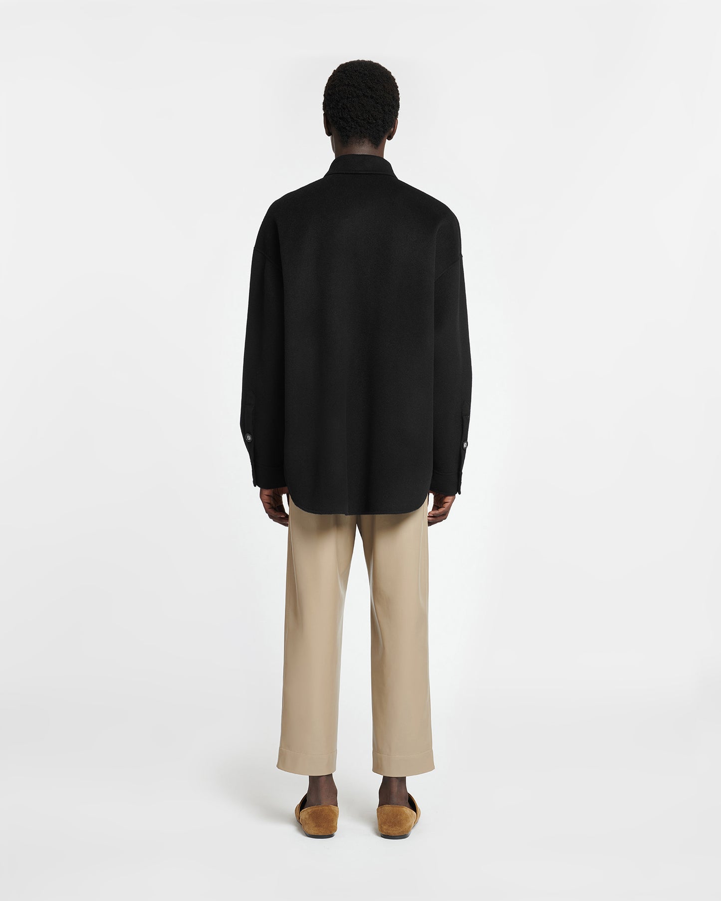 Martin - Double Wool Silk Overshirt - Black