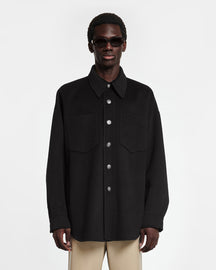 Martin - Double Wool Silk Overshirt - Black