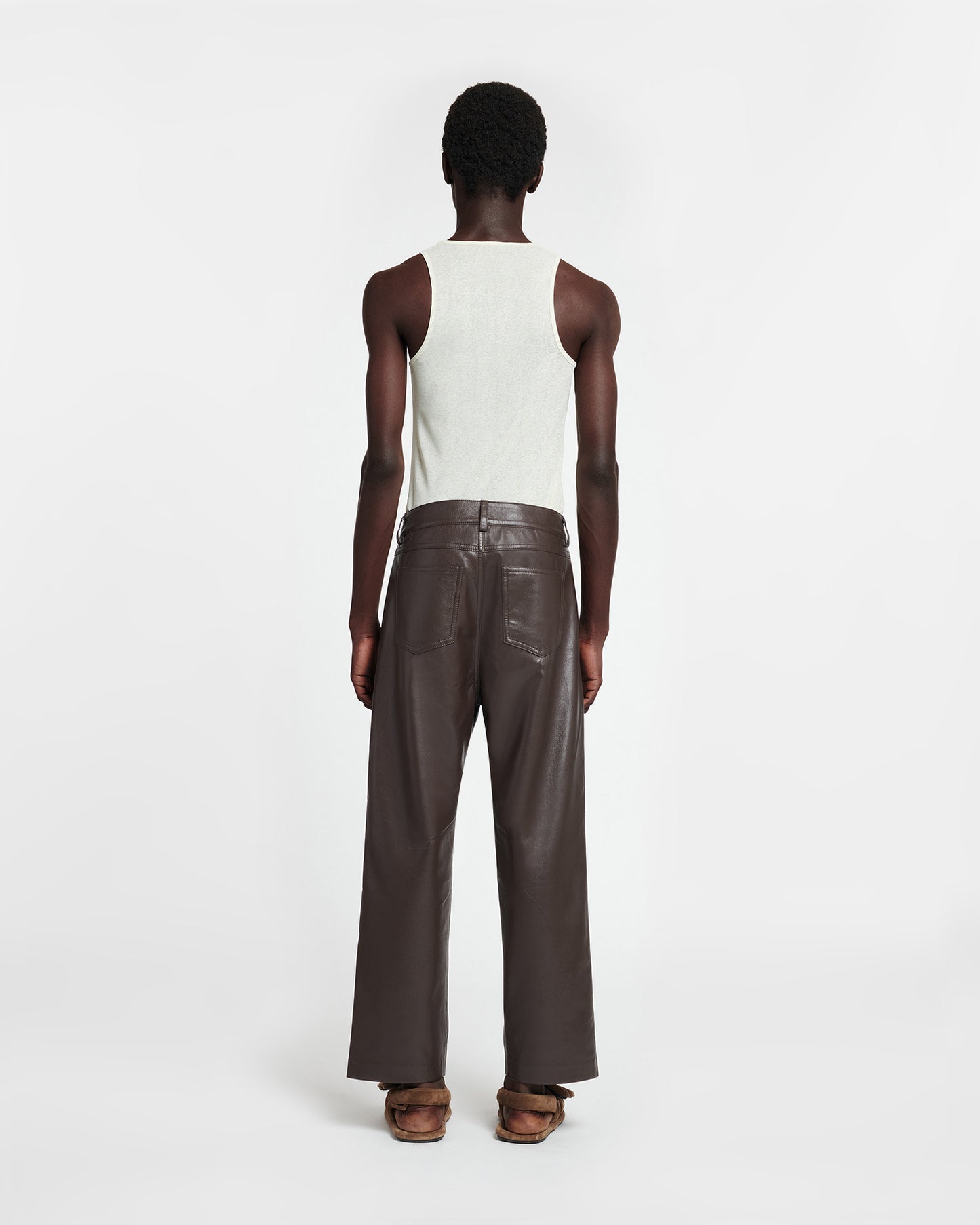 Quido - Regenerated Leather Pants - Coffee Bean