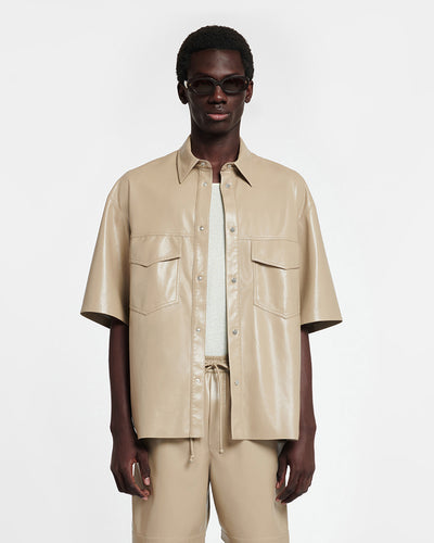 Mance - Okobor™ Alt-Leather Shirt - Ashy Taupe