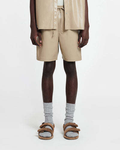 Doxxi - Okobor™ Alt-Leather Shorts - Ashy Taupe