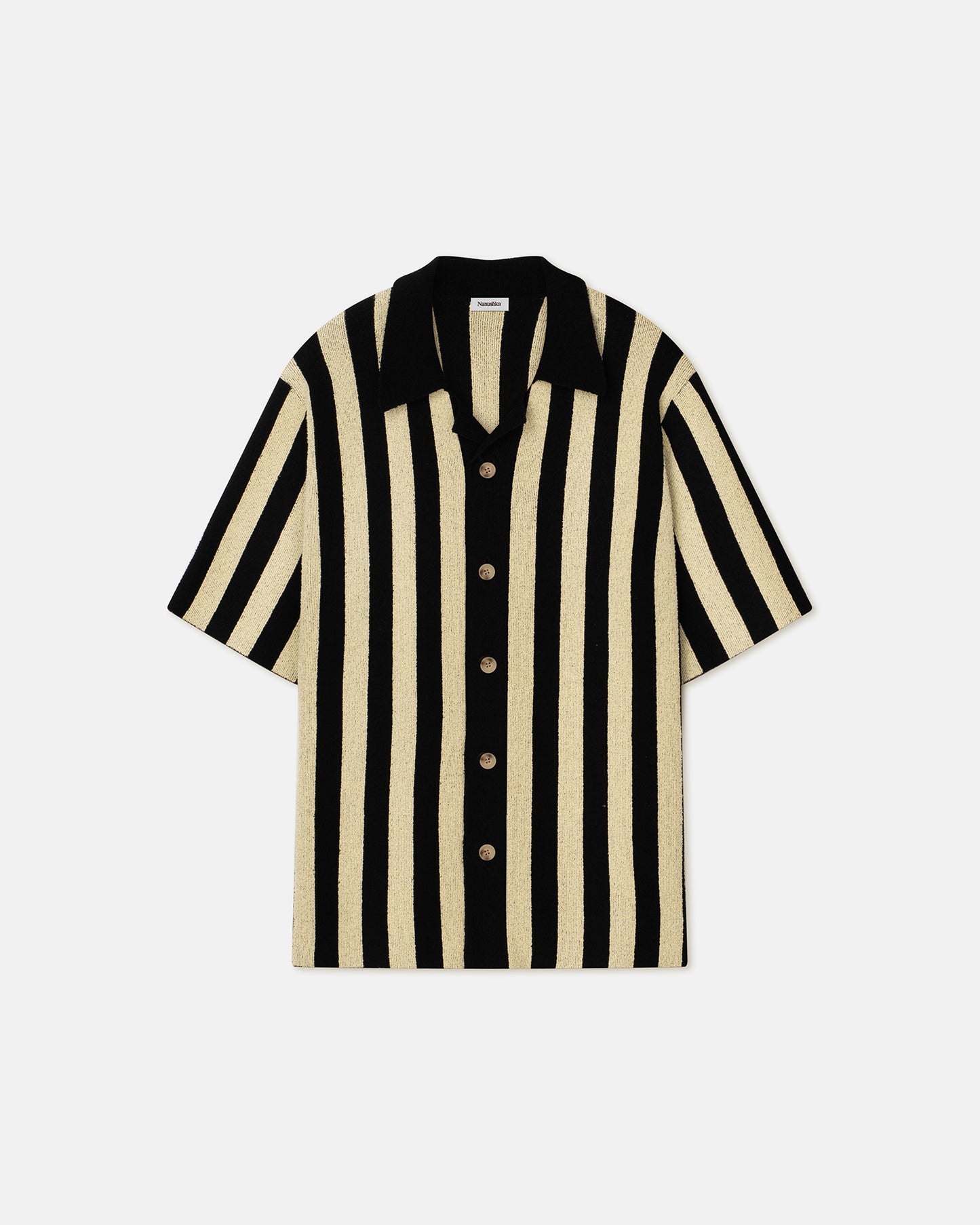 Ziko - Striped Terry-Knit Shirt - Pale Yellow/Black