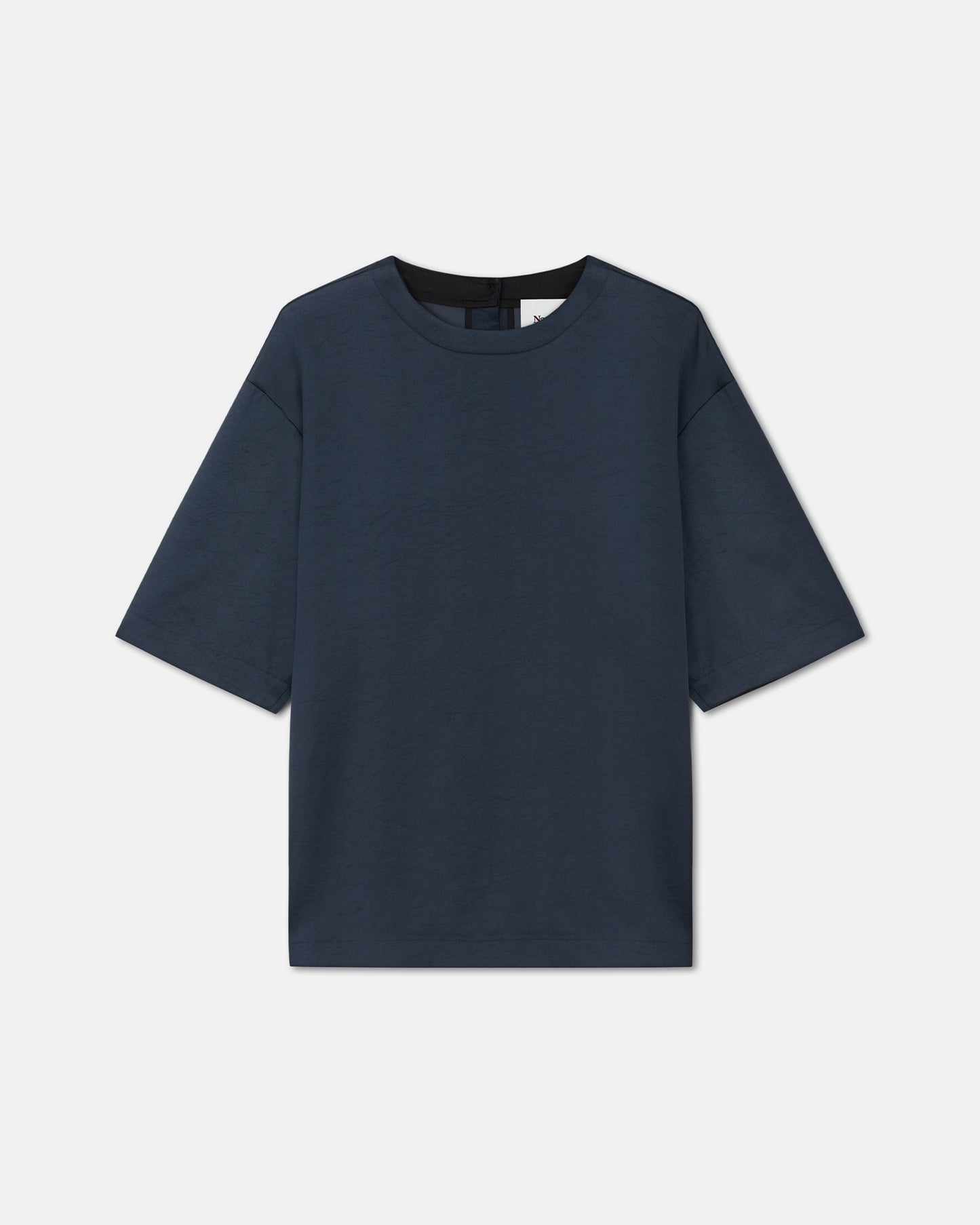 Isaac - Slip Satin T-Shirt - Navy