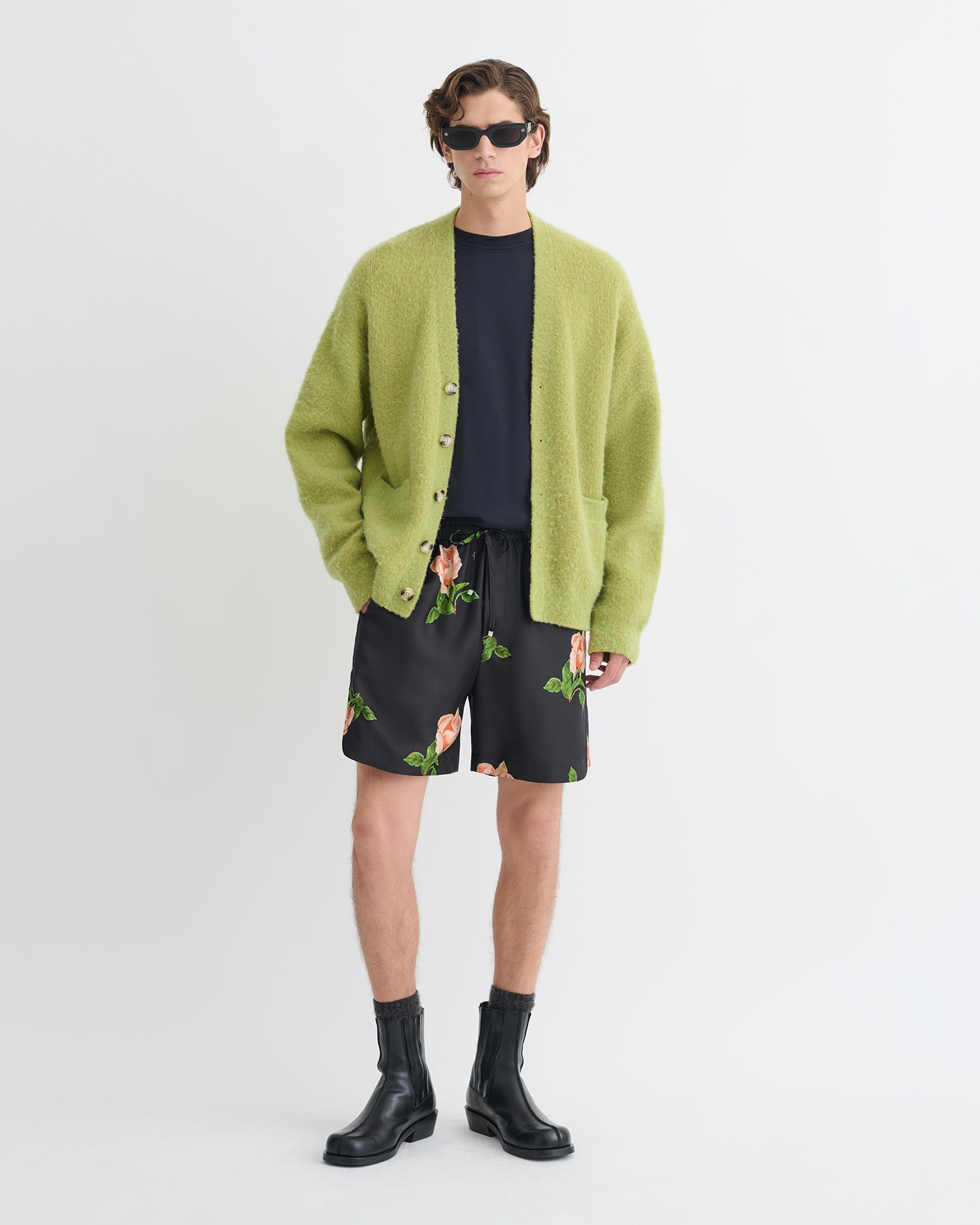 Henri - Brushed Alpaca Cardigan - Green