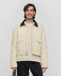 Nowell - Leather-Trimmed Denim Jacket - Beige/Black